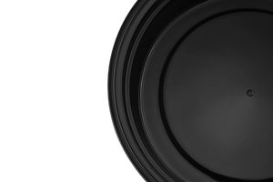 Round Black <b>Plastic</b> <b>Lid</b> For Takeaway Food <b>Container</b> Disposable Minimalist Style 48 oz - Product Image 3