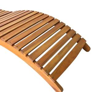 Solid Acacia Wood 2-Piece Sun <b>Loungers</b> with <b>Cushions</b> - Product Image 5