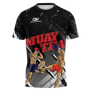 Conjuntos de Rashguard Personalizados con Diseño Sublimado, Manga Corta, para Lucha MMA, Kick Boxing, Muay Thai, Elásticos, Transpirables, de Fibra de Poliéster, MOQ Bajo - Product Image 2