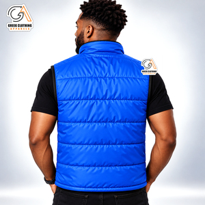 Blouson d'hiver matelassé pour homme Phi Beta Sigma avec logo frontal, col montant, fermeture éclair, coupe-vent, décontracté, style universitaire, en polaire, écologique, bleu et noir - Product Image 2