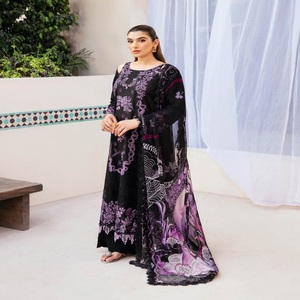 Elegantes hermosos trajes indios de 3 piezas de lujo vestidos largos de mujer de Ramsha Vol ANDAAZ Boutique vestidos de césped de lujo - Product Image 6
