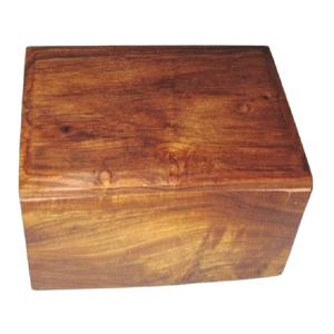 Urne funéraire élégante en bois pour chats, durable, écologique, pour cendres de crémation, cendres d'animaux, fabriquée en Inde - Product Image 1