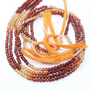Cuentas facetadas de granate Hessonita natural en forma de rondel de 3 mm, cuentas de piedra preciosa de granate con tonalidades, hilo de 13 pulgadas para fabricación de joyas al por mayor - Product Image 5