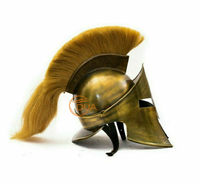 Casque de film 300 fait main en fer poli de calibre 18, aspect antique, entièrement fonctionnel, armure de personnage de film et de télévision