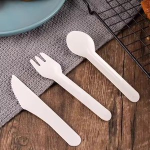 New Biodegradable Paper Dinnerware Spoon 155mm Eco Friendly Disposable Bulk Supply Party <b>Small</b> Meal Portions Delivery Food 2026 - Product Image 2