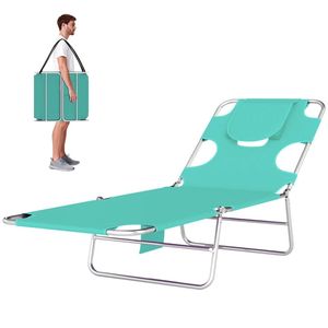 Sdraio da Esterno Regolabile Verde Chiaro, Sedia a Sdraio per Prendere il Sole - Product Image 5