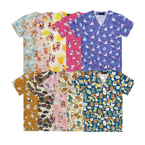 ชุดแพทย์ผ้าทอ OEM สำหรับโรงพยาบาล ชุดยูนิฟอร์มแพทย์ชายหญิง ชุดสครับพิมพ์ลายสำหรับสปา ผ้าฝ้าย 100% ระบายอากาศได้ดี แบบยูนิเซ็กซ์ รับสั่งทำตามแบบ - Product Image 3