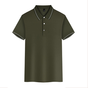 เสื้อโปโลแขนสั้นผู้ชาย สีพื้น ผ้าอ็อกซ์ฟอร์ด สไตล์ลำลอง ทรงปกติ คอปกติดกระดุม สีเบจ - Product Image 5