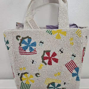 Bolsos de Mano Artesanales de Lujo de la India, Forma de Baguette, Hechos a Mano, con Cuentas de Vidrio Multicolores, Bolsos de Mano Casuales y Duraderos, Bolsos Promocionales - Product Image 4