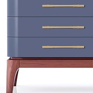 Solid Brass <b>Gold</b> Cabinet Pulls, Brushed Brass Modern Drawer Pulls for <b>Kitchen</b>, Bathroom, Wardrobe Brass <b>Handle</b> - Product Image 2