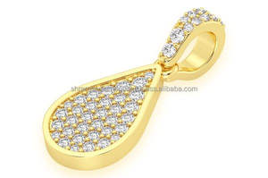 Collar con Colgante de Gota de Agua con Diamante Natural, Chapado en Oro Sólido de 10K, Joyería Moderna Personalizada para Mujer, Regalo de Cumpleaños o Compromiso - Product Image 3