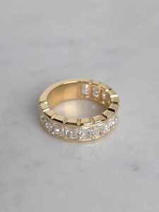 Anillo de Diamantes Color Oro, Corte Ovalado, Banda Eterna Ancha, Joyería de Boda para Mujer, Joyería, Gafas, Relojes y Accesorios>Fine Jewelr - Product Image 1