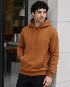 Sudadera con Capucha de Forro Polar Vintage para Hombre, Estilo Urbano, con Logotipo Personalizado, Tejido Grueso, Corte Regular, Informal, 100% Algodón - Product Image 5