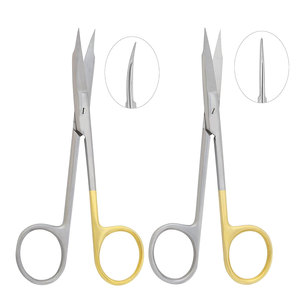 Ciseaux chirurgicaux droits et courbés en acier inoxydable, lot de deux, 13 cm, lame dentelée Super Cut, coupe précise des gencives - Product Image 3