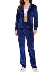 Ensemble long à manches longues en velours à carreaux vintage pour femmes, 2 pièces, hiver - Product Image 6