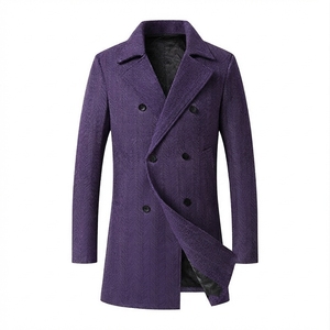 Double Breasted <b>Wool</b> <b>Long</b> Button Closure <b>Coat</b> New Thickened Woolen Lapel Notch Over <b>Coat</b> - Product Image 1