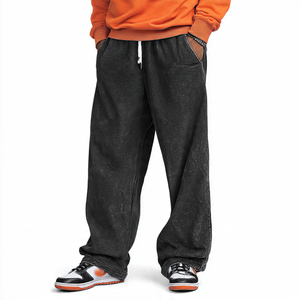 Pantalon de jogging en molleton avec strass pour homme, style streetwear hiver, coupe ample, type pyjama - Product Image 6