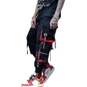 Pantalon cargo techwear streetwear pour homme, joggers Harajuku, pantalon tactique multi-poches, pantalon harem urbain avec sangles à rubans Hip Hop - Product Image 3