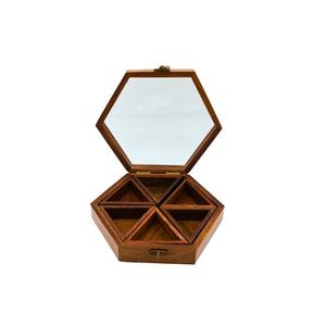 Natural Wood Eco-Friendly Durable Leak Proof Spice <b>Box</b> Decorative Organizer Home Hotel Restaurant Kitchen Dishwasher Safe Rustic - Product Image 2