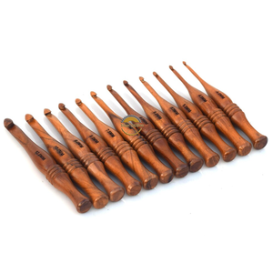 Wooden Crochet Hooks <b>Set</b> of 7 for Knitting Crocheting Sizes Engraved Rosewood Wooden Handicrafts Great Gift Item by AYAANS - Product Image 3