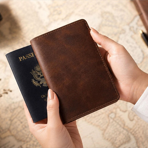 Professional Genuine Leather Passport Holder RFID Travel <b>Wallet</b> <b>Document</b> Organizer Card Slots Custom Logo in reasonable price - Product Image 6