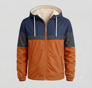 Chaqueta Cortavientos Unisex de Colores Sólidos con Capucha y Cuello Alto, Ecológica, Impermeable, de Poliéster/Algodón, a Precio Razonable - Product Image 5