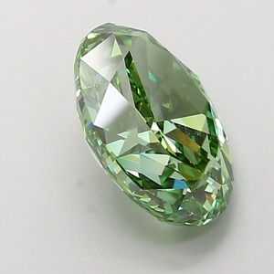 Diamant de laboratoire CVD ovale de 5,01 carats, vert vif fantaisie modifié, clarté VS1, polissage excellent, pierre précieuse de luxe pour bijoux - Product Image 1