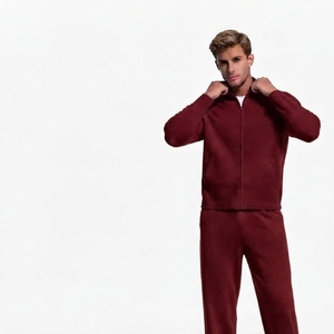 Custom 100% Wool Men's <b>Sweater</b> <b>Set</b> Zip Up Knitted Tracksuit Full Sleeve Casual Winter Wear - Product Image 3