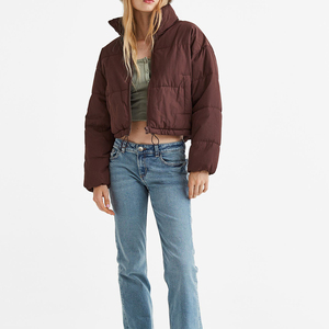 New women Quilted Puffer <b>Jacket</b> Causal Fashion Design Solid Color Drop Shoulder Zipper Closure <b>Short</b> Length Women Puffer <b>Jacket</b> - Product Image 3