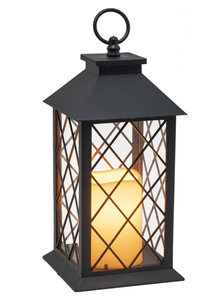 Lámpara de Huracán Hecha a Mano de Hierro y Ratán Negra para Decoración del Hogar y Exteriores, Portavelas Navideño Fácil de Colocar - Product Image 3