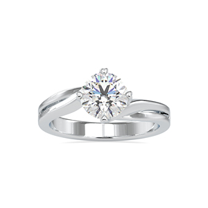 Bague de fiançailles en diamant de laboratoire 1,20 ct, taille ronde, or blanc 10 carats, bague de mariage plaquée rhodium, bague en diamant - Product Image 5