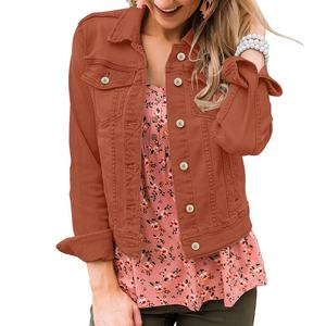 Service OEM Veste en jean pour femmes Vêtements décontractés pour femmes Veste d'automne Manteau en jean boutonné Veste en jean oversize pour femmes - Product Image 1