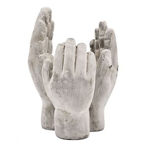 Juego de 2 Macetas y Jardineras Decorativas de Cemento con Diseño de Manos, 6x6x9 Pulgadas - Product Image 2