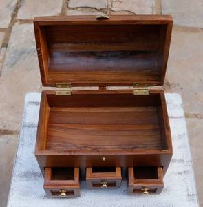 Traditional Style Eco-friendly Wood <b>Trinket</b> Jewelry Storage Wooden <b>Box</b> Carved Tree Design UNIVERSAL OVERSEAS UO-WJB-0030 for - Product Image 1