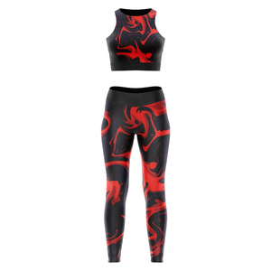 Leggings et soutien-gorge de haute qualité pour femmes, ensembles de yoga 2 pièces / Ensembles de yoga 2 pièces à taille haute avec impression par sublimation et logo personnalisé pour femmes - Product Image 3