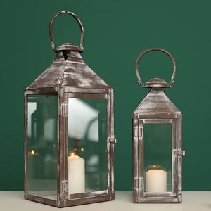 Wholesale High Quality Modern <b>Brass</b> Glass Metal Candle Holder <b>Lantern</b> for Home Weddings Christmas Decorations - Product Image 6