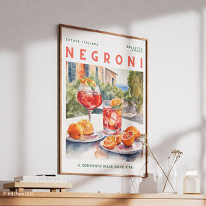 Décoration murale festive, affiche vintage de cocktail Negroni, impression sur toile pour décoration murale de bar rétro - Product Image 3