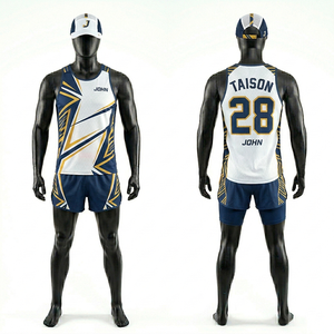 Uniforme de Running para Hombre, 150 GSM, Transpirable, Poliéster, Diseño de Paneles Sublimados, Logotipo Personalizado por Transferencia de Calor - Product Image 5