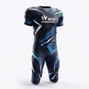 Maillot de football américain sublimé WIZE INTERNATIONAL unisexe à manches courtes, coupe classique, anti-humidité, personnalisable, grandes tailles - Product Image 1