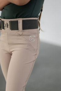 Pantalones de equitación de nailon de cintura alta con nuevo diseño, parche en la rodilla, pantalones de compresión para montar a caballo con botones y cremallera - Product Image 3