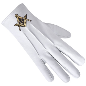 Wholesale Masonic White Leather <b>Gloves</b> Master Mason Blue Lodge Formal Ceremonial <b>Gloves</b> - Product Image 3