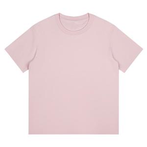 Mens <b>Light</b> Pink Crew <b>Neck</b> T-Shirt Short Sleeve Cotton Casual Summer Basic Top Custom Logo OEM ODM Wholesale Apparel - Product Image 1