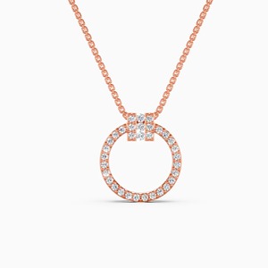 Colgante circular elegante hecho en oro de 9 quilates con un diamante cultivado en laboratorio de 0.26 quilates - Product Image 1