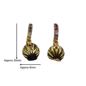Pendientes de Plata de Ley 925 con Baño de Oro y Turmalina Multicolor para Mujer, Joyería para Bodas - Product Image 1