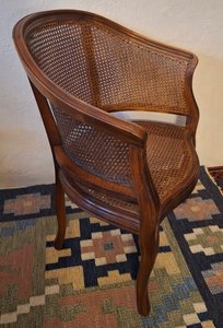 Silla de Comedor Tradicional de Madera Marrón y Ratán con Respaldo Alto, Sillón con Asiento Tejido a Mano, Muebles para el Hogar, Asientos para Restaurantes - Product Image 6
