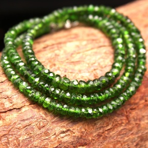 Collier en argent sterling 925 avec tsavorite verte de 3 mm, qualité excellente, perles de forme ronde - Product Image 4