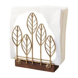 Porte-serviettes en fer poli doré à motif de feuilles pour la décoration de la maison, pour la décoration d'événements, pour la décoration d'anniversaire, pour la décoration festive, pour offrir en cadeau - Product Image 1