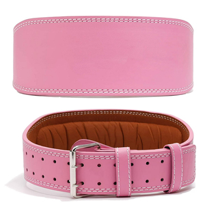 Ceinture de musculation personnalisée pour la musculation et la remise en forme, couleur rose clair, en cuir, pour adulte - Product Image 1