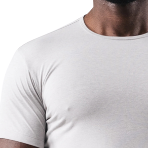 Camiseta Clásica Zero para Hombre, Color Gris Claro, Manga Corta, Cómoda, de Algodón Premium, para Gimnasio, Uso Casual, Venta al Por Mayor - Product Image 6