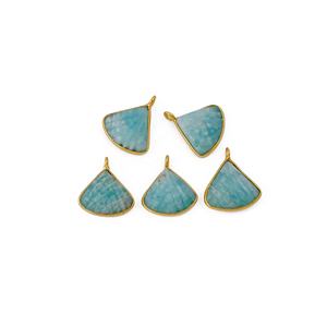 Amazonita natural triángulo hecho a mano conector chapado en oro bisel venta al por mayor colgantes de moda y dijes para el suministro de joyería - Product Image 1